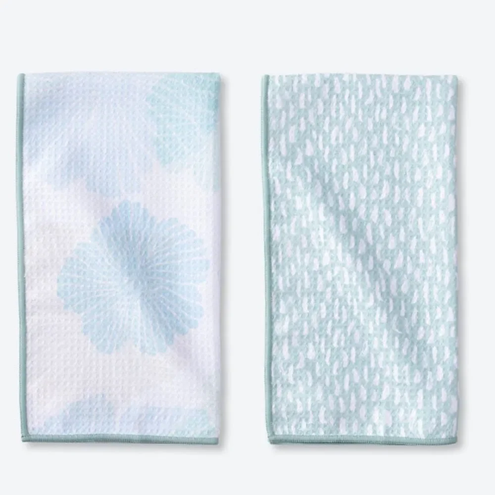 Norwex Tea Towels Limited Edition Soft Blossoms/Brush Strokes NWT